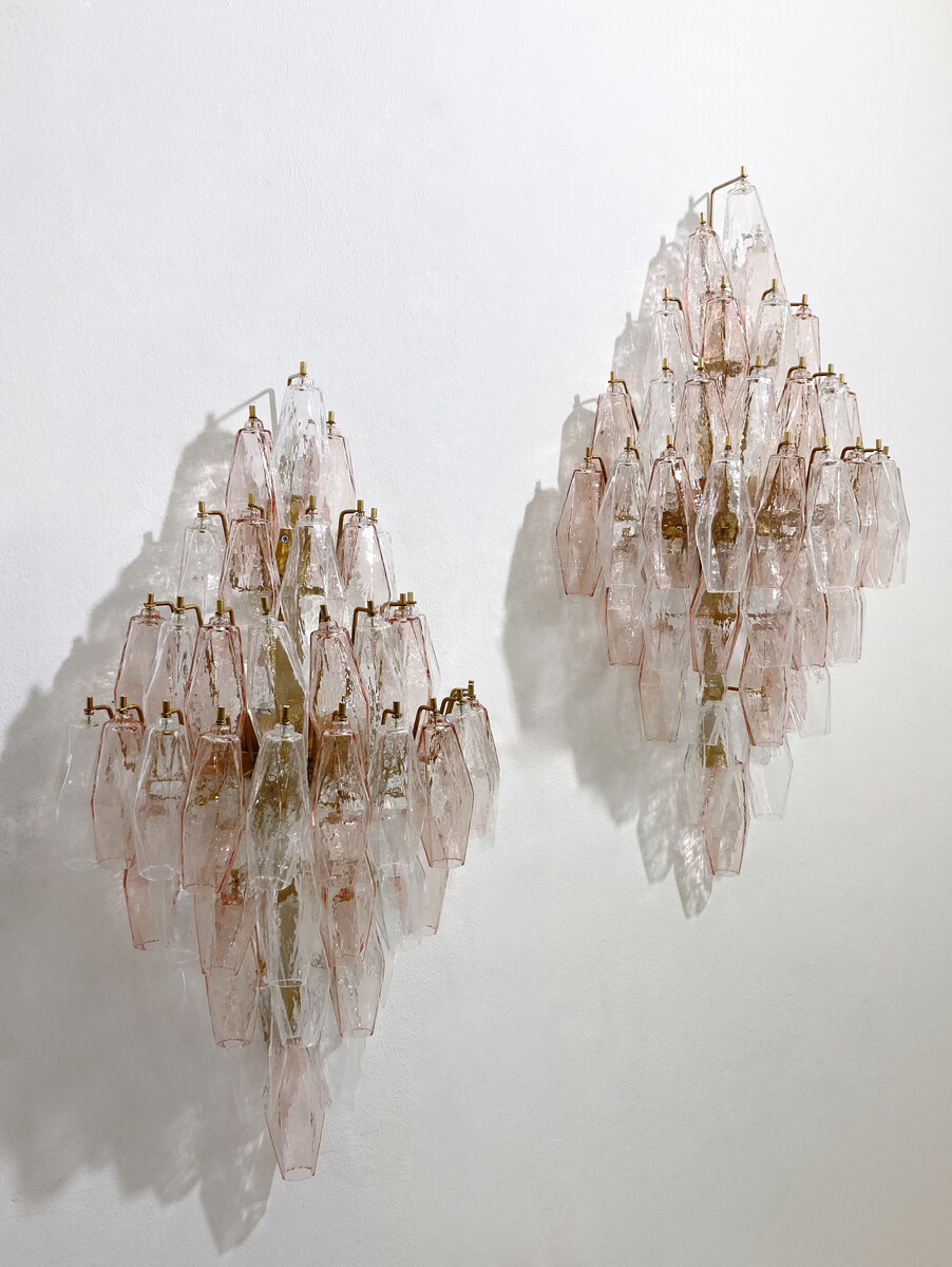 Mid-Century Modern Pair of Murano Glass Wall Lights