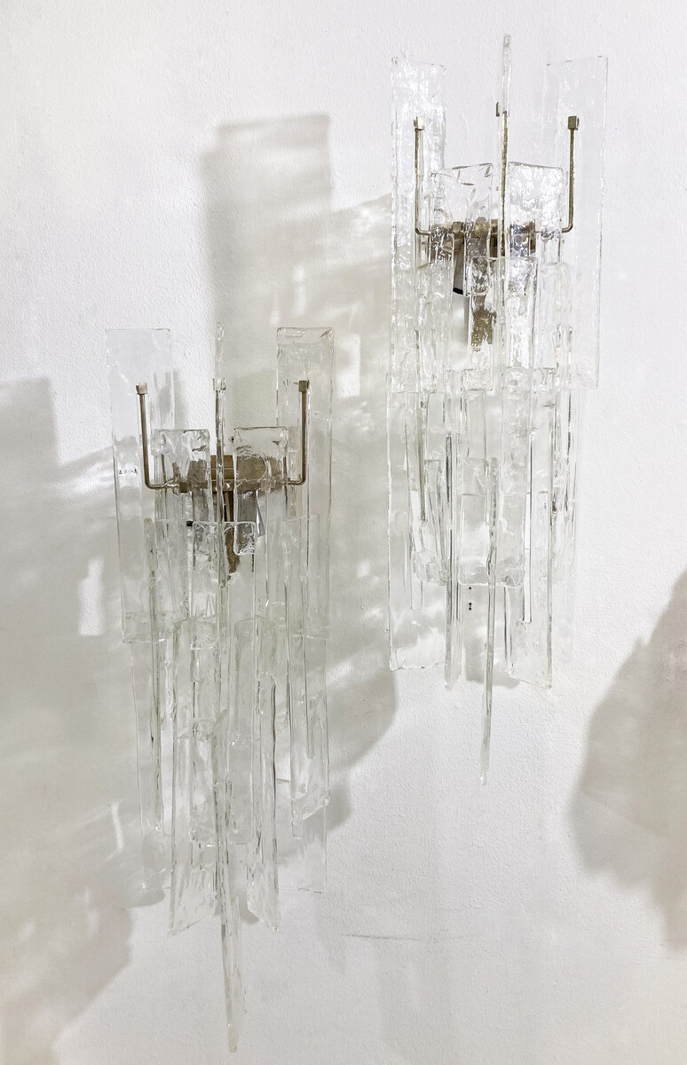 Mid-Century Modern Pair of Murano Glass Wall Lights