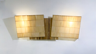 Mid-Century Modern Raffia Wall Light, Italy