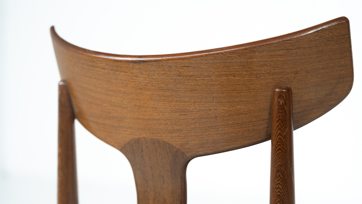 Mid-Century Modern Set of 6 Chairs, Wood and Fabric, Italy - Original Upholstery