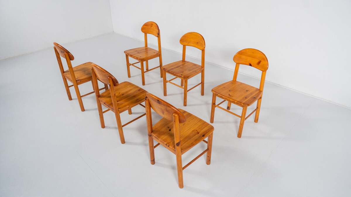 Mid-Century Modern Set of 6 Pitchpin Chairs by Rainer Daumiller, 1970s