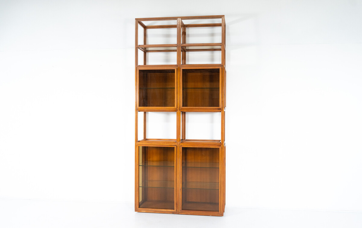 Mid-Century Modern Shelves, Wood and Glass