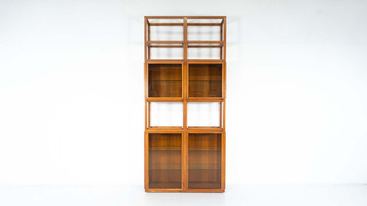 Mid-Century Modern Shelves, Wood and Glass