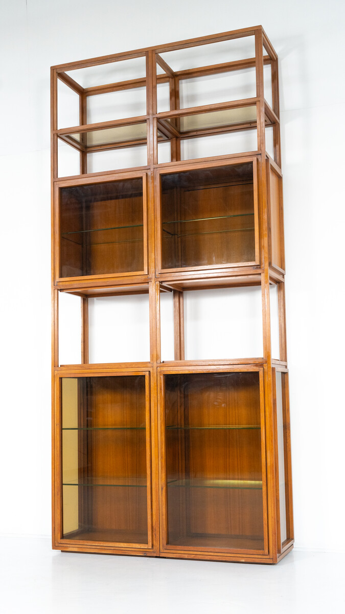 Mid-Century Modern Shelves, Wood and Glass