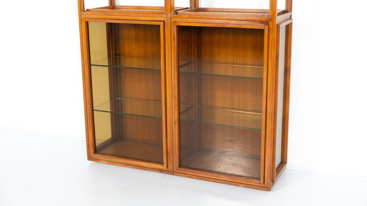 Mid-Century Modern Shelves, Wood and Glass