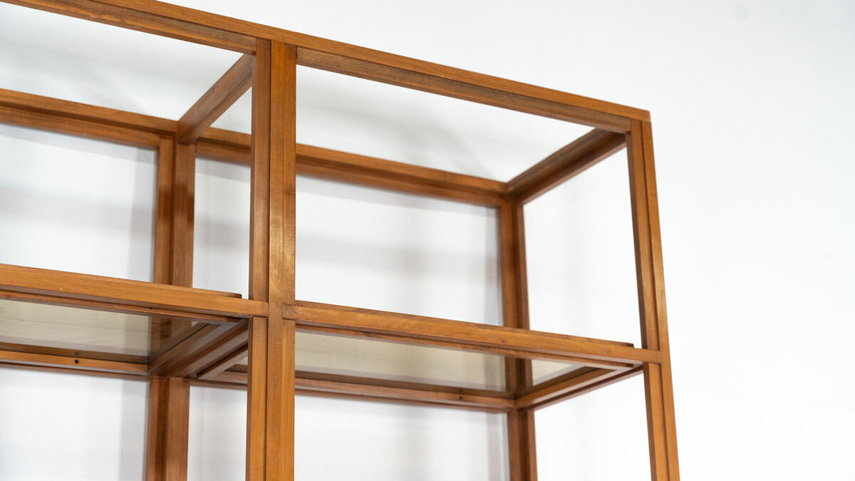 Mid-Century Modern Shelves, Wood and Glass