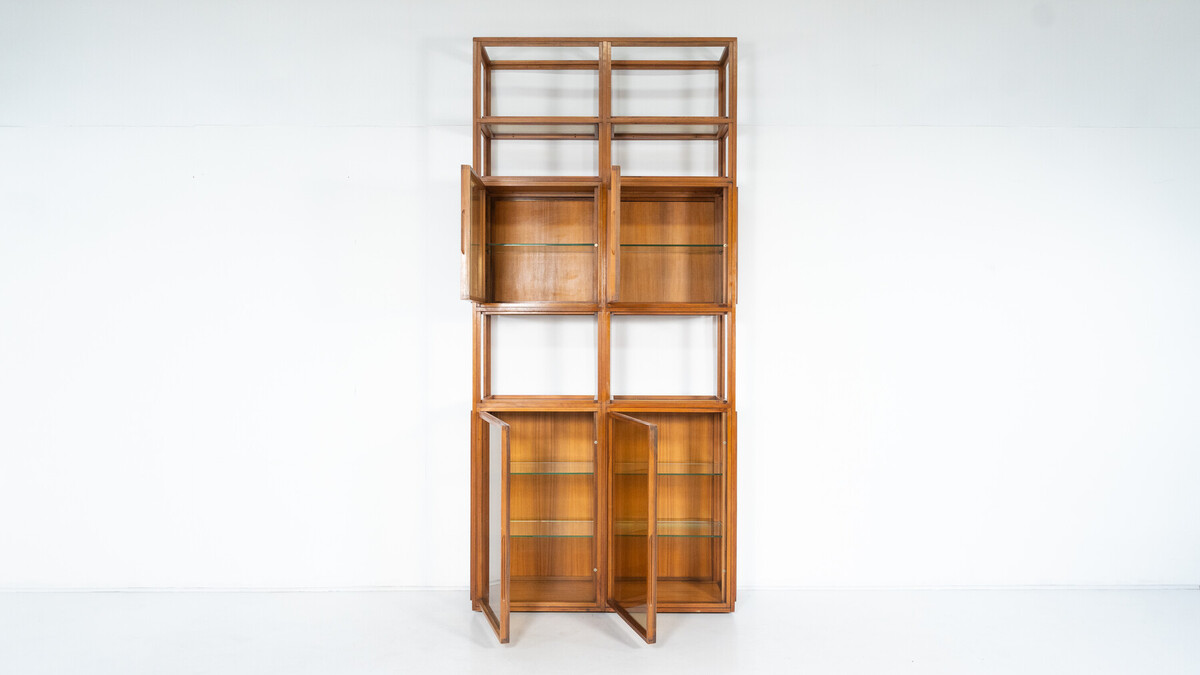 Mid-Century Modern Shelves, Wood and Glass