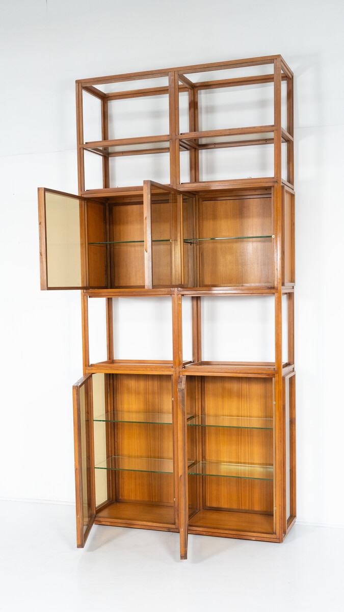 Mid-Century Modern Shelves, Wood and Glass