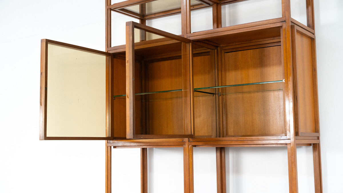 Mid-Century Modern Shelves, Wood and Glass