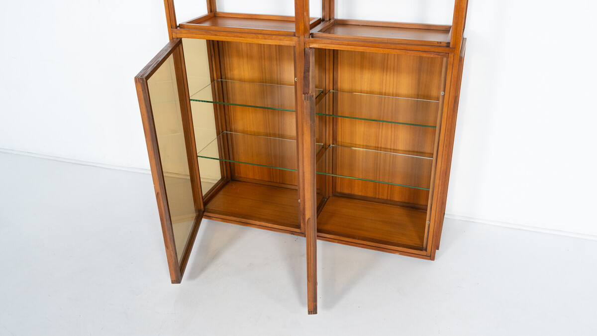 Mid-Century Modern Shelves, Wood and Glass