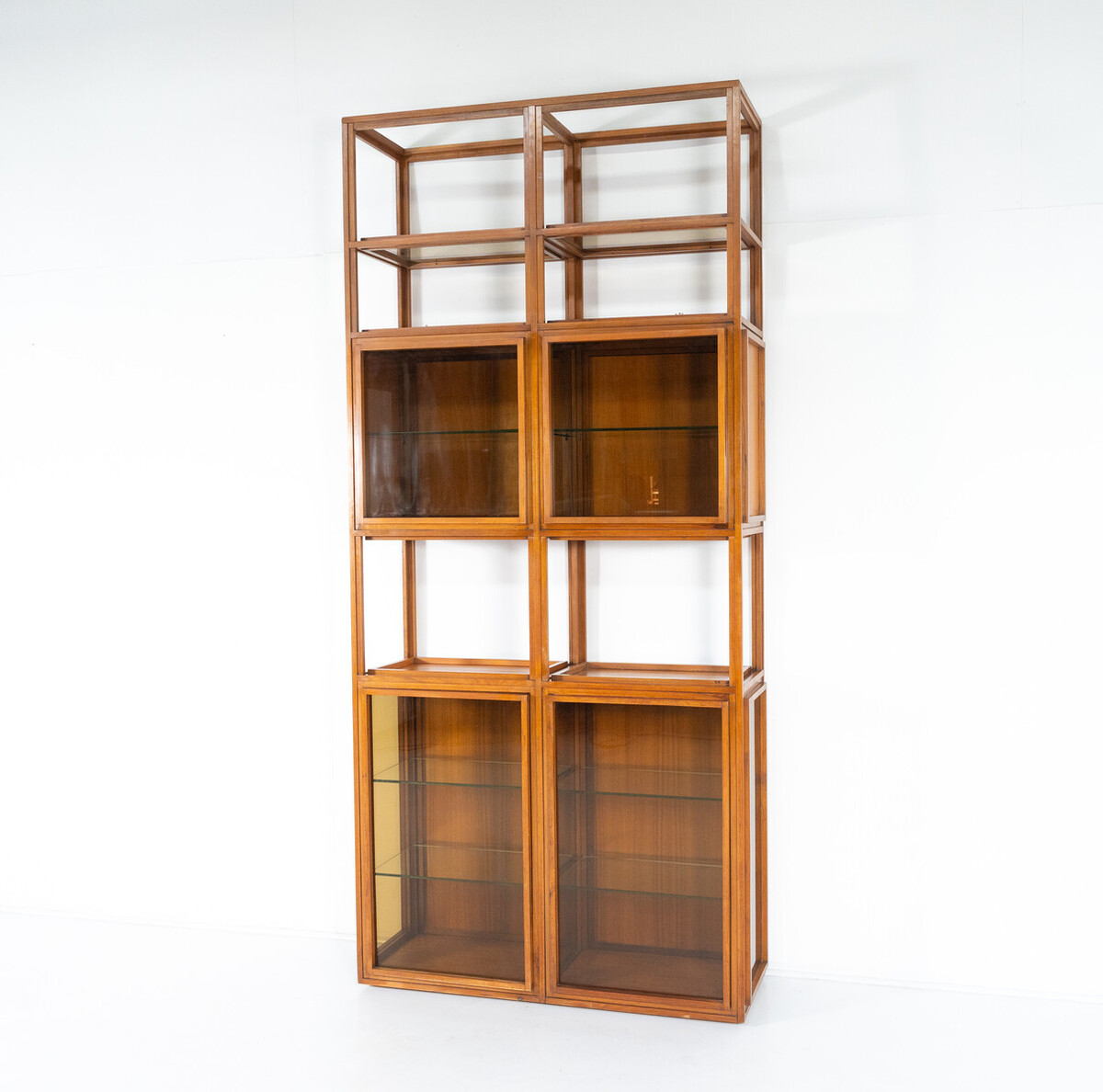 Mid-Century Modern Shelves, Wood and Glass