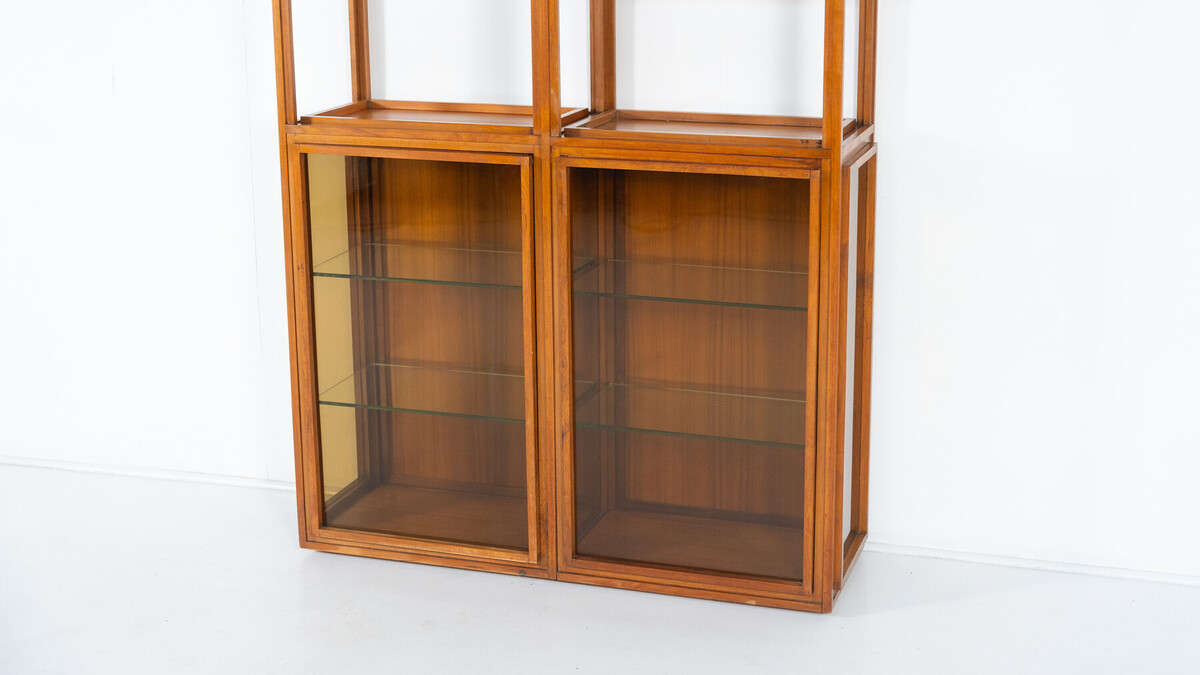 Mid-Century Modern Shelves, Wood and Glass