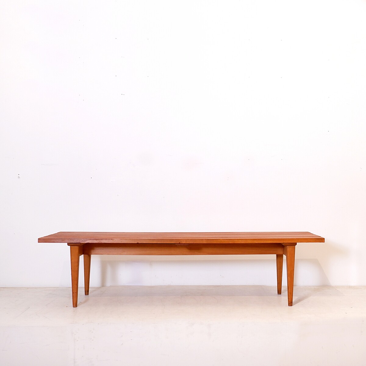 Mid-century modern slatted bench