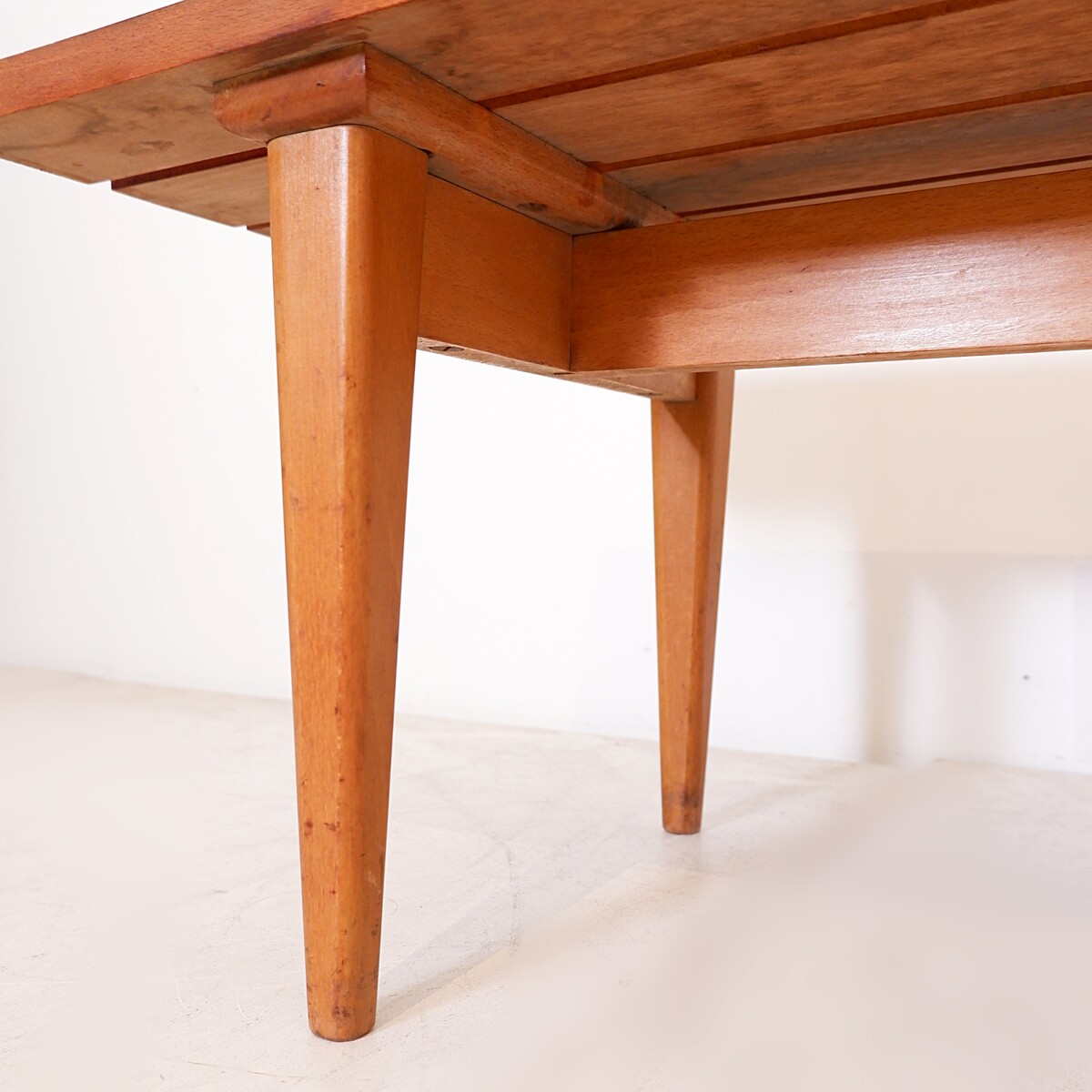 Mid-century modern slatted bench