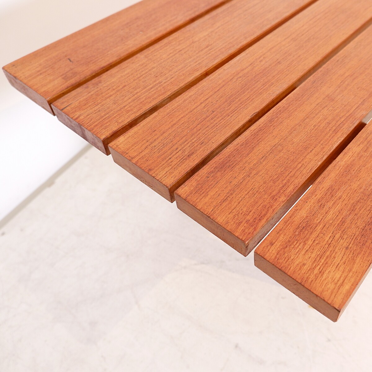 Mid-century modern slatted bench