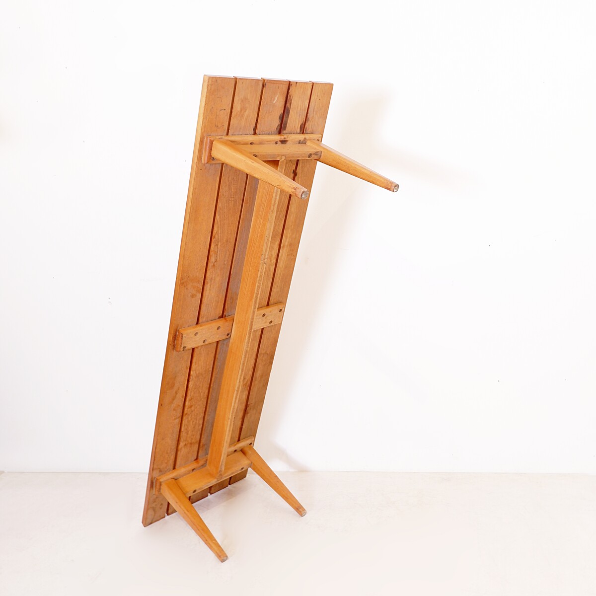 Mid-century modern slatted bench