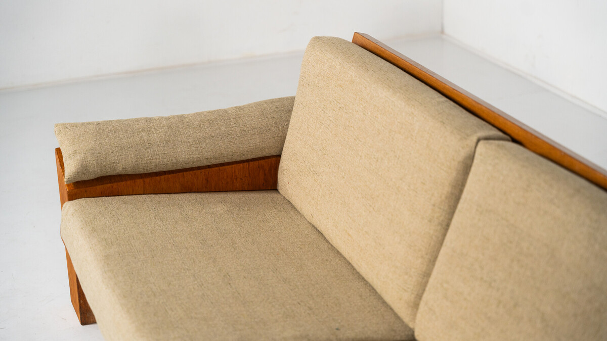 Mid-Century Modern Sofa by Guiseppe Rivadossi, Italy, 1970s - New Upholstery