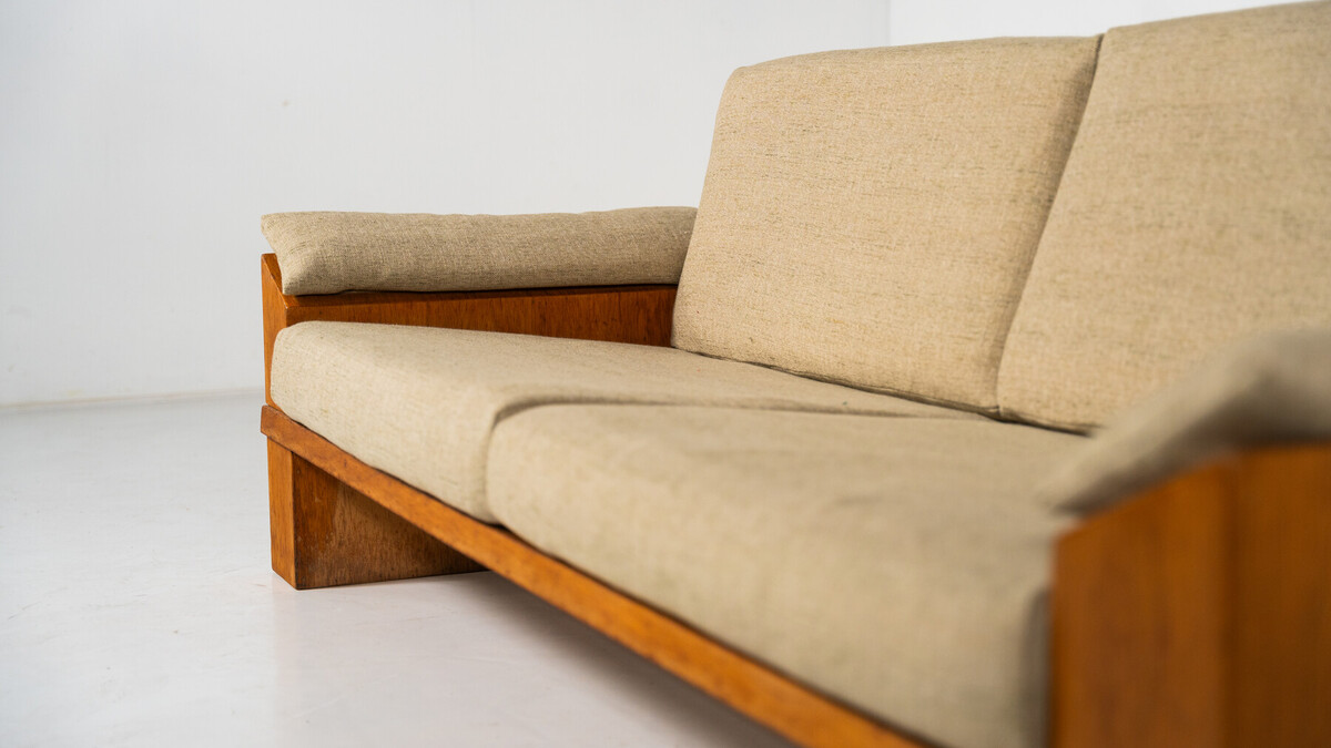 Mid-Century Modern Sofa by Guiseppe Rivadossi, Italy, 1970s - New Upholstery