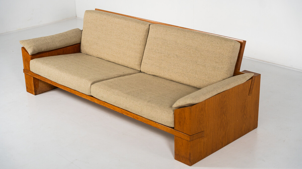 Mid-Century Modern Sofa by Guiseppe Rivadossi, Italy, 1970s - New Upholstery