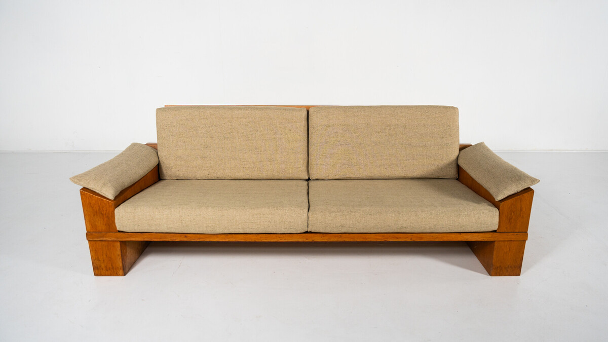 Mid-Century Modern Sofa by Guiseppe Rivadossi, Italy, 1970s - New Upholstery