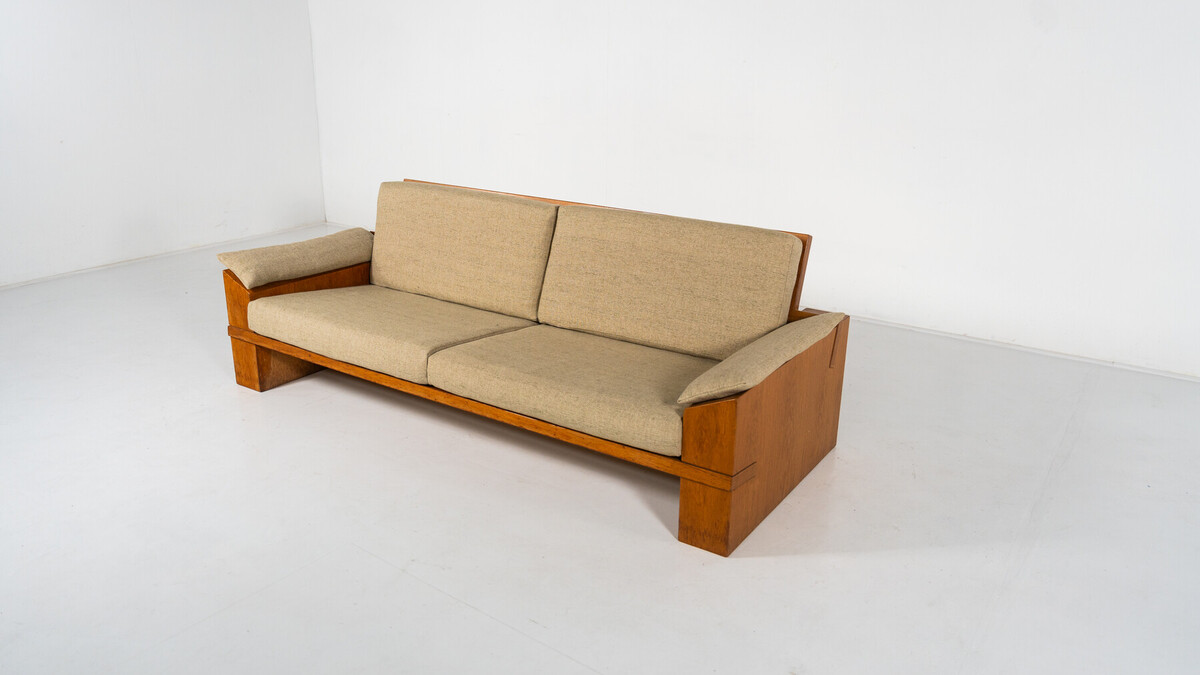 Mid-Century Modern Sofa by Guiseppe Rivadossi, Italy, 1970s - New Upholstery