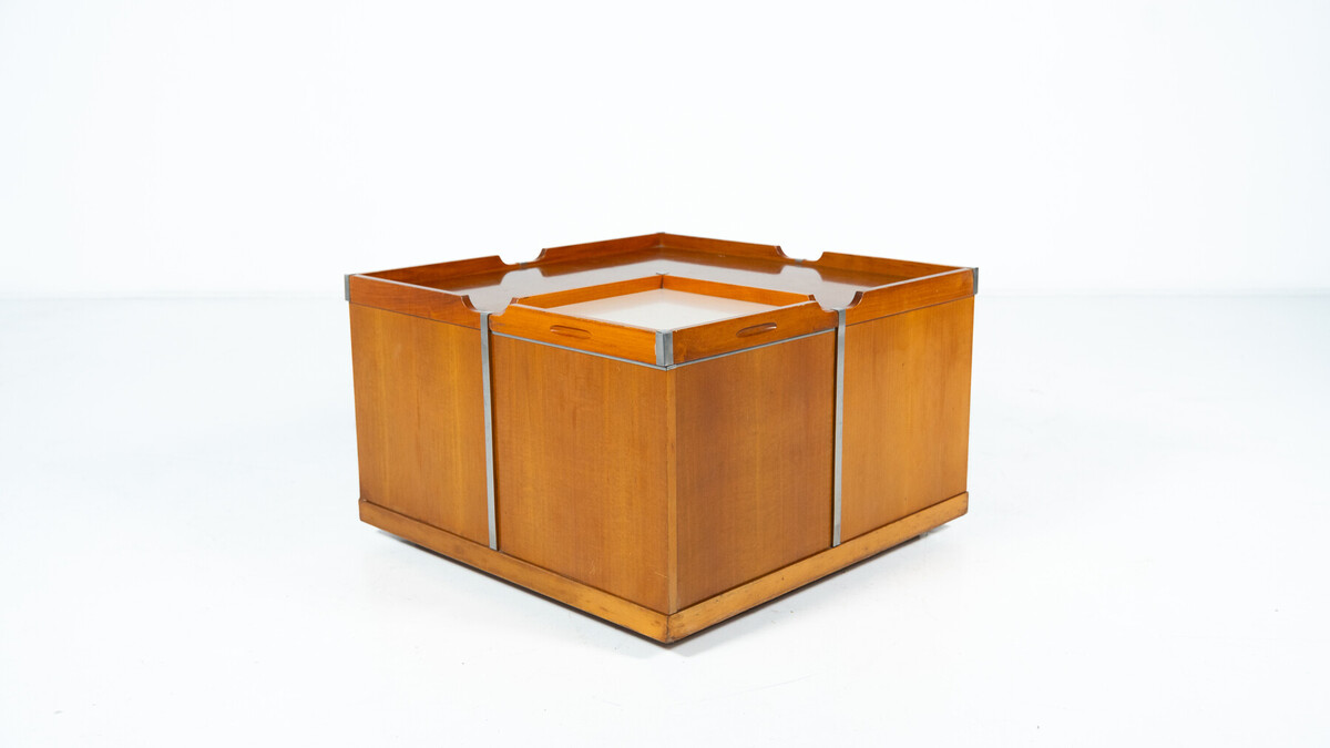 Mid-Century Modern Square Storage Coffee Table, Italy, 1960s