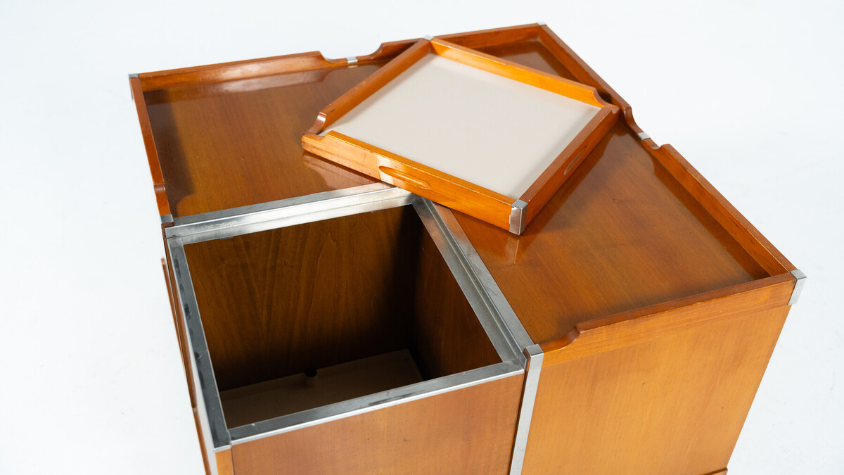 Mid-Century Modern Square Storage Coffee Table, Italy, 1960s