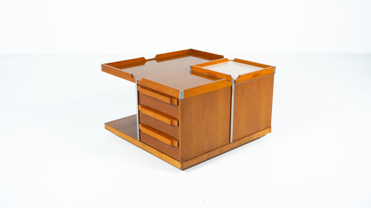 Mid-Century Modern Square Storage Coffee Table, Italy, 1960s