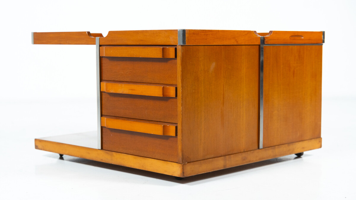 Mid-Century Modern Square Storage Coffee Table, Italy, 1960s