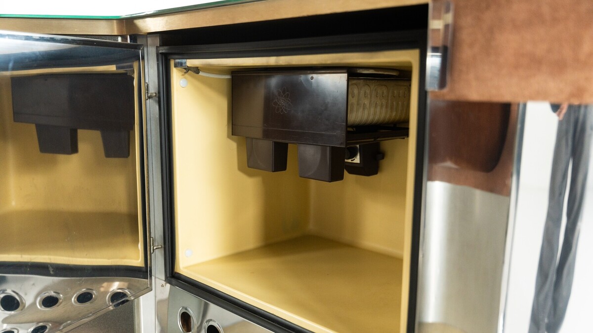 Mid-Century Modern Suede Bar by Willy Rizzo, Italy, 1970s