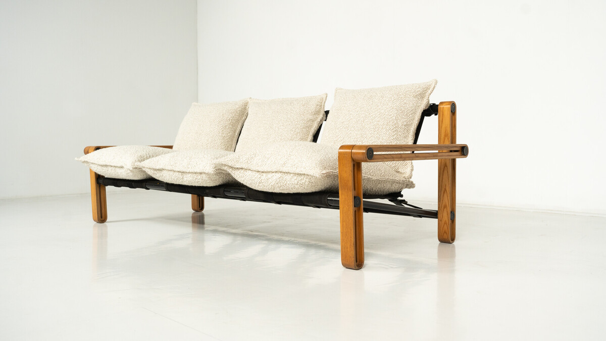 Mid-Century Modern Three-Seater Sofa, 1960s -  New Upholstery