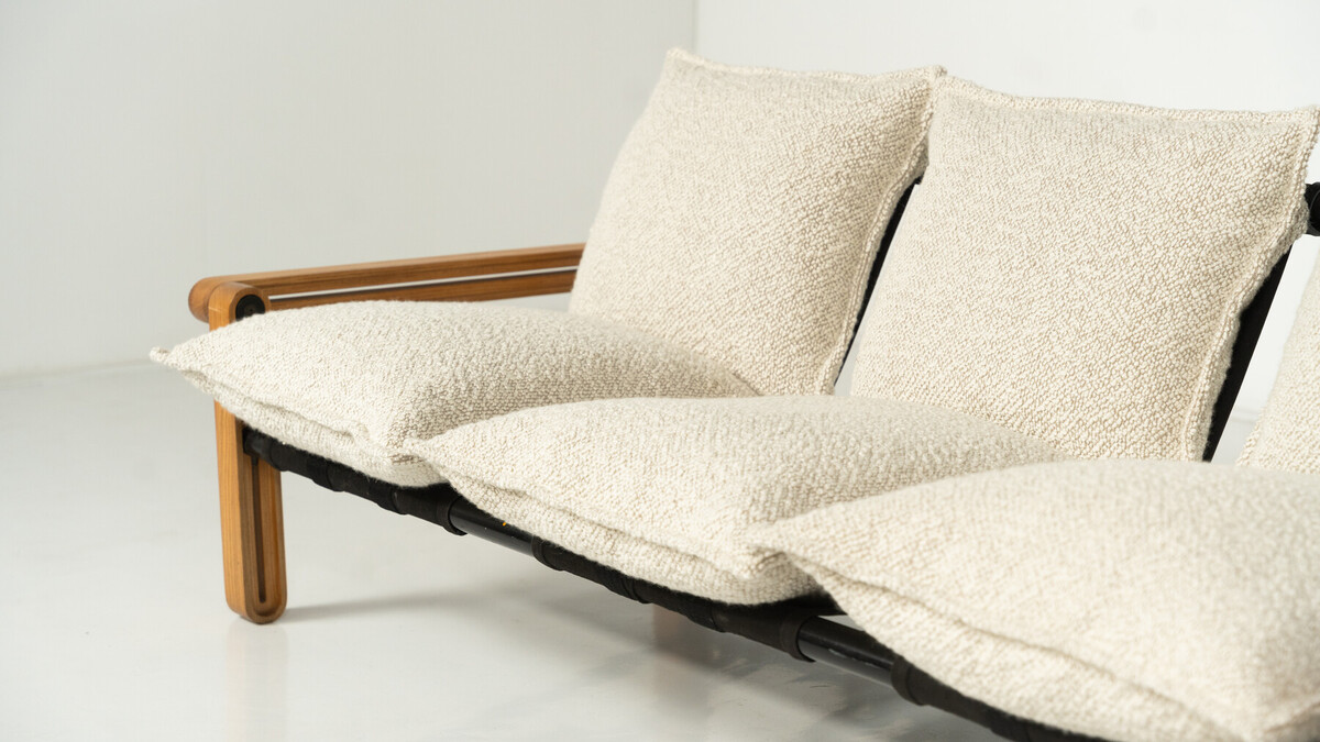 Mid-Century Modern Three-Seater Sofa, 1960s -  New Upholstery