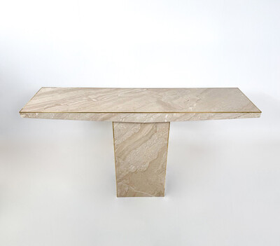 Mid-Century Modern Travertine Console