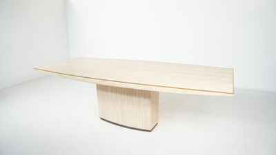 Mid-Century Modern Travertine Dining Table by Willy Rizzo, 1970s