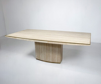 Mid-Century Modern Travertine Dining Table by Willy Rizzo, 1970s