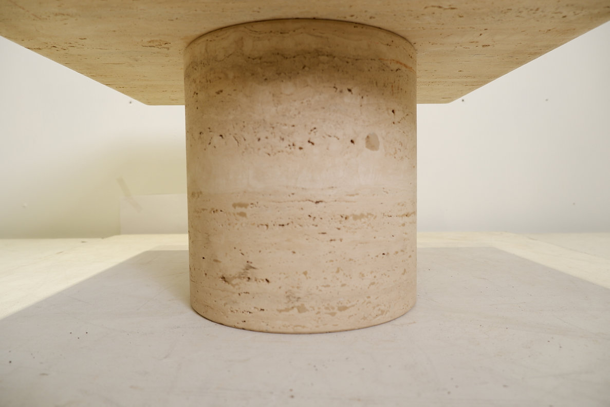 Mid-century modern Vintage Travertine Side Table by Angelo Mangiarotti, Up and UP
