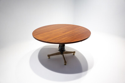Mid-Century Modern Wood and Ceramic Extendable Dining Table by Melchiorre Bega and Pietro Melandri, Italy, 1950s