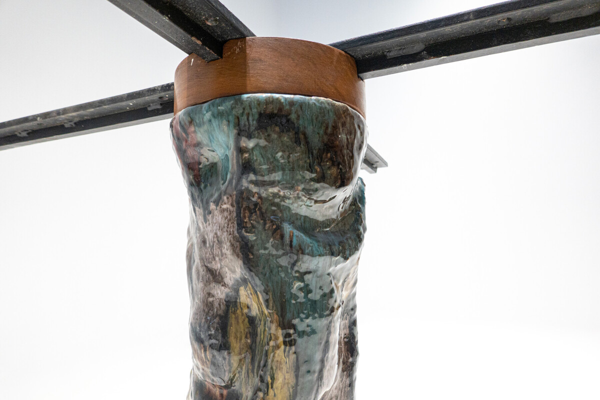 Mid-Century Modern Wood and Ceramic Extendable Dining Table by Melchiorre Bega and Pietro Melandri, Italy, 1950s