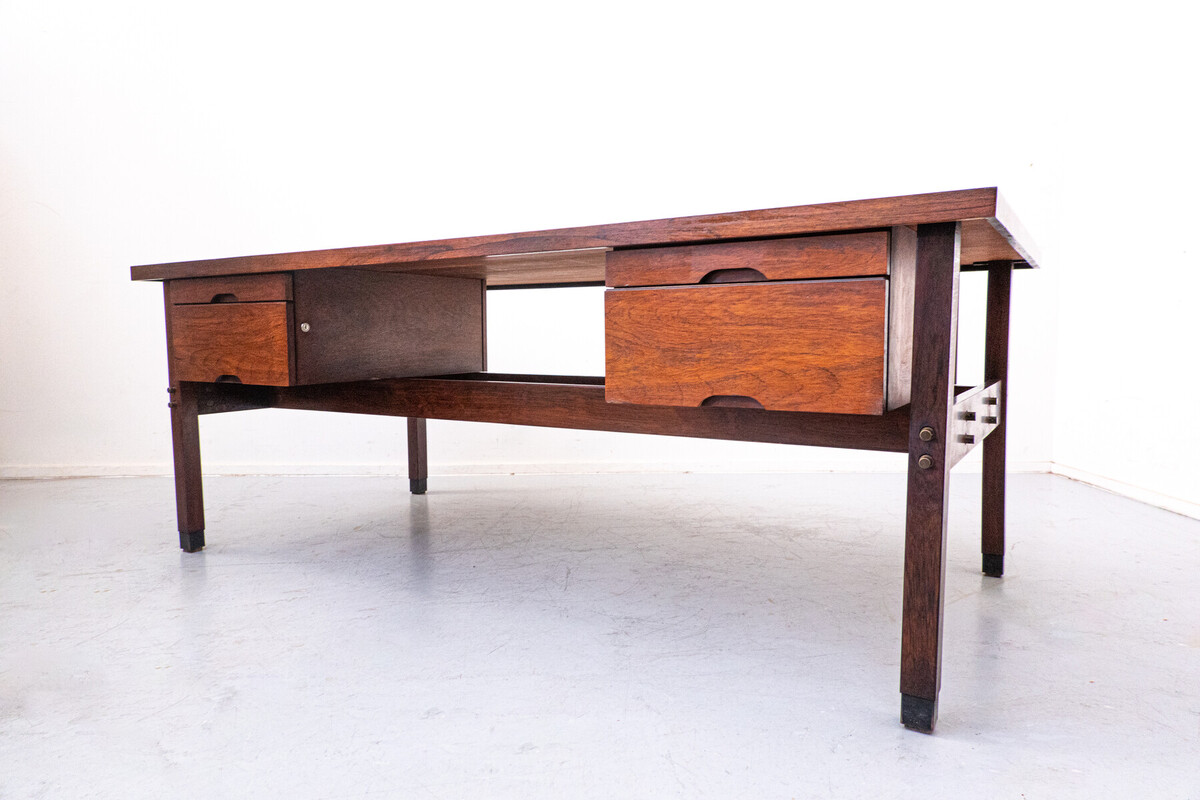 Mid-Century Modern Wooden Desk by Sergio Rodrigues, Brazil, 1960s