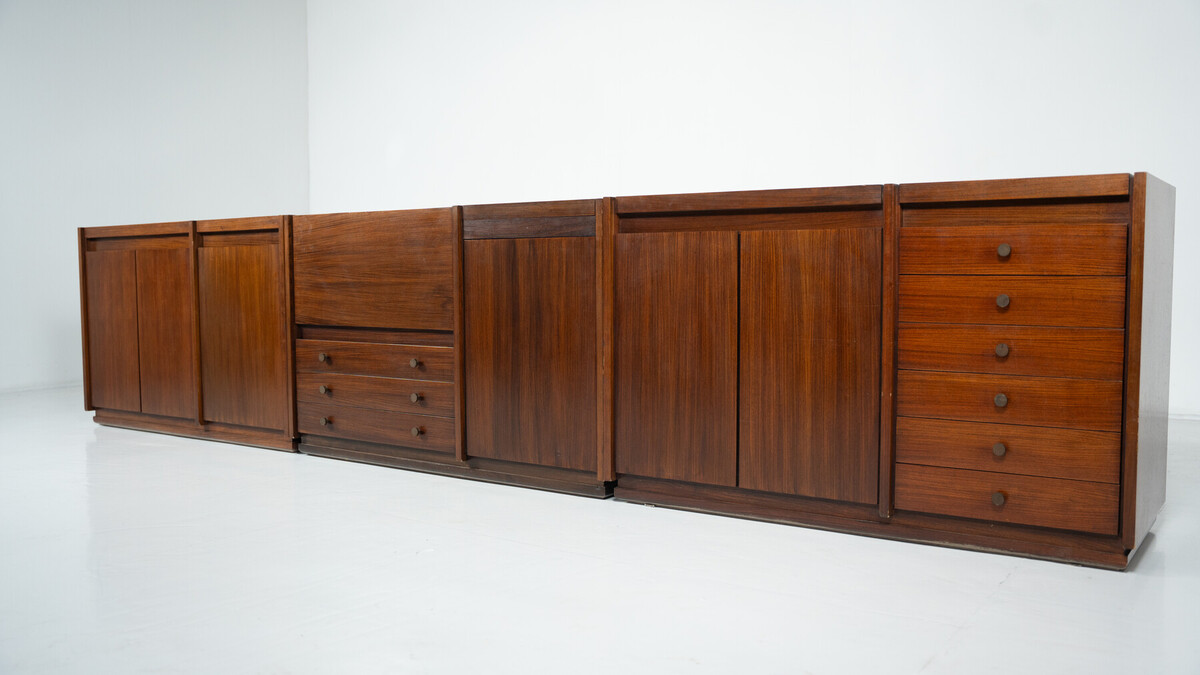 Mid-Century Modern Wooden Sideboard, Tecno Borsani, Italy, 1960s
