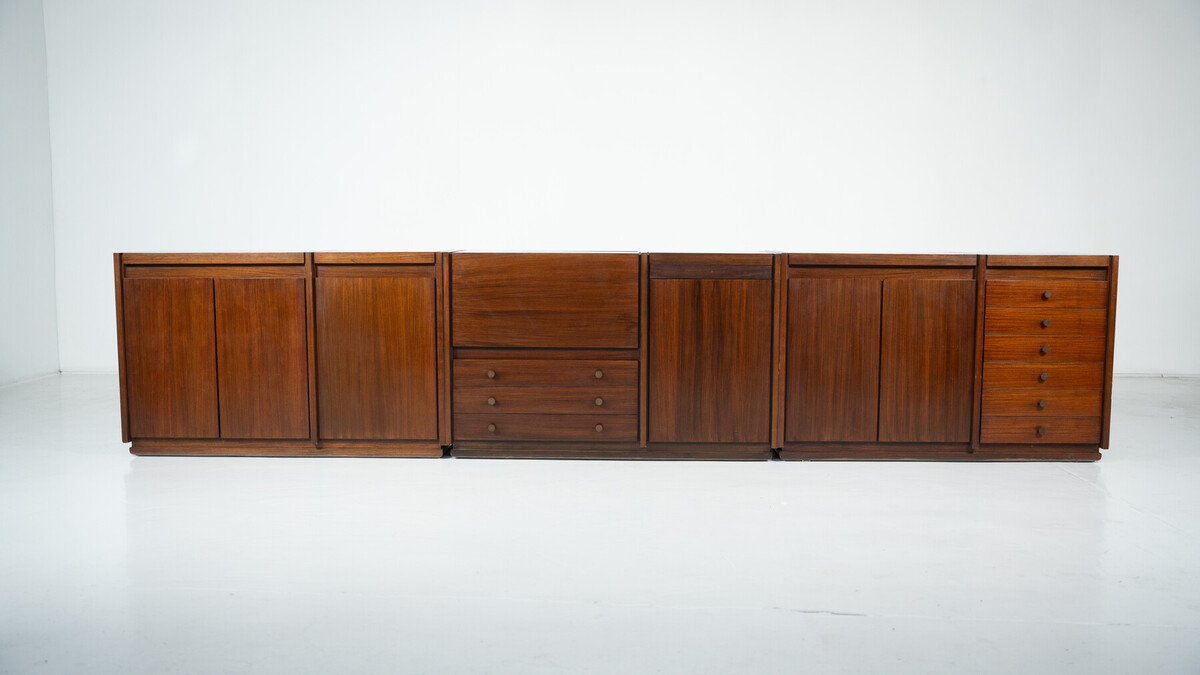 Mid-Century Modern Wooden Sideboard, Tecno Borsani, Italy, 1960s