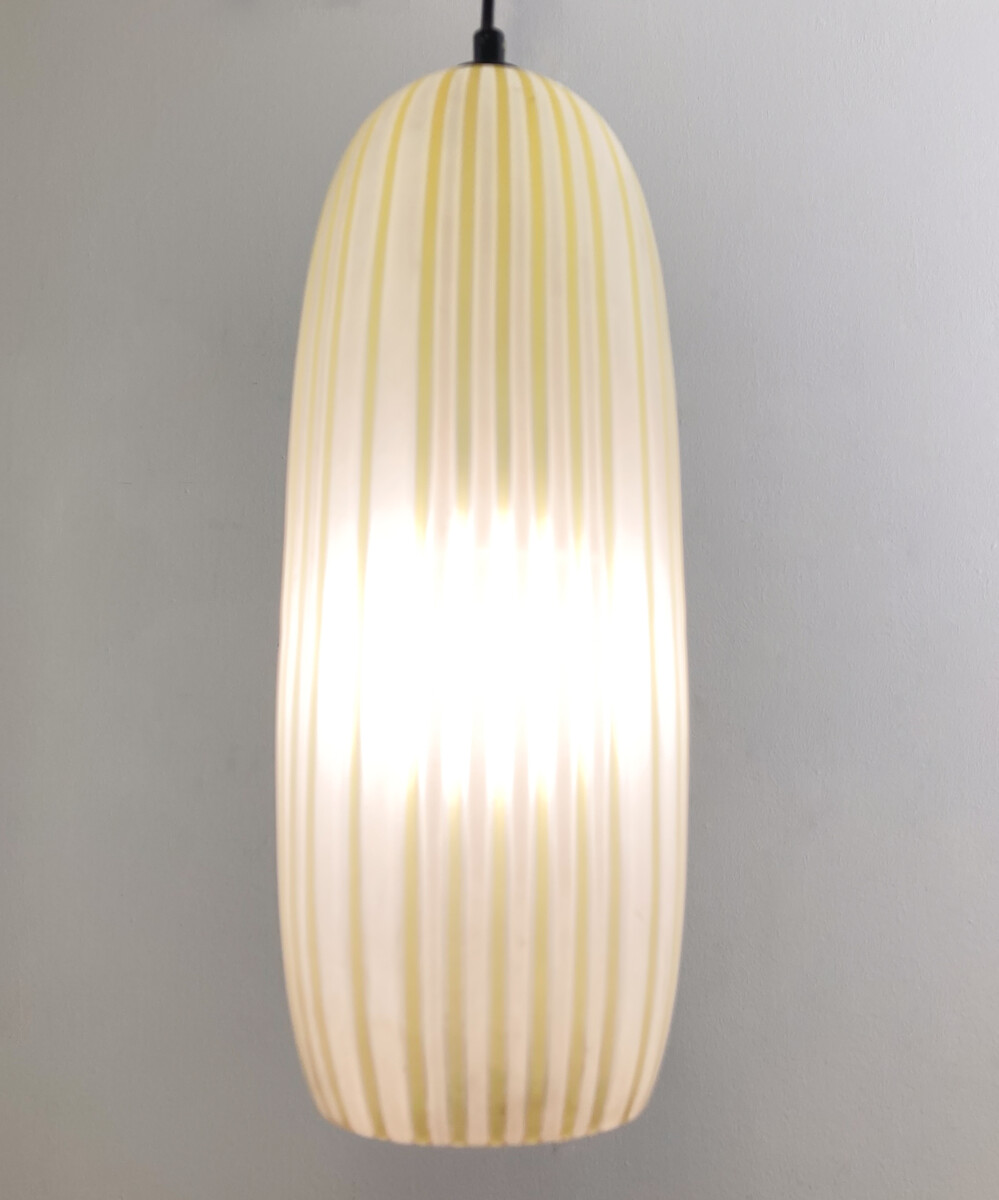 Mid-Century Modern Yellow Glass Suspension, Italy, 1960s