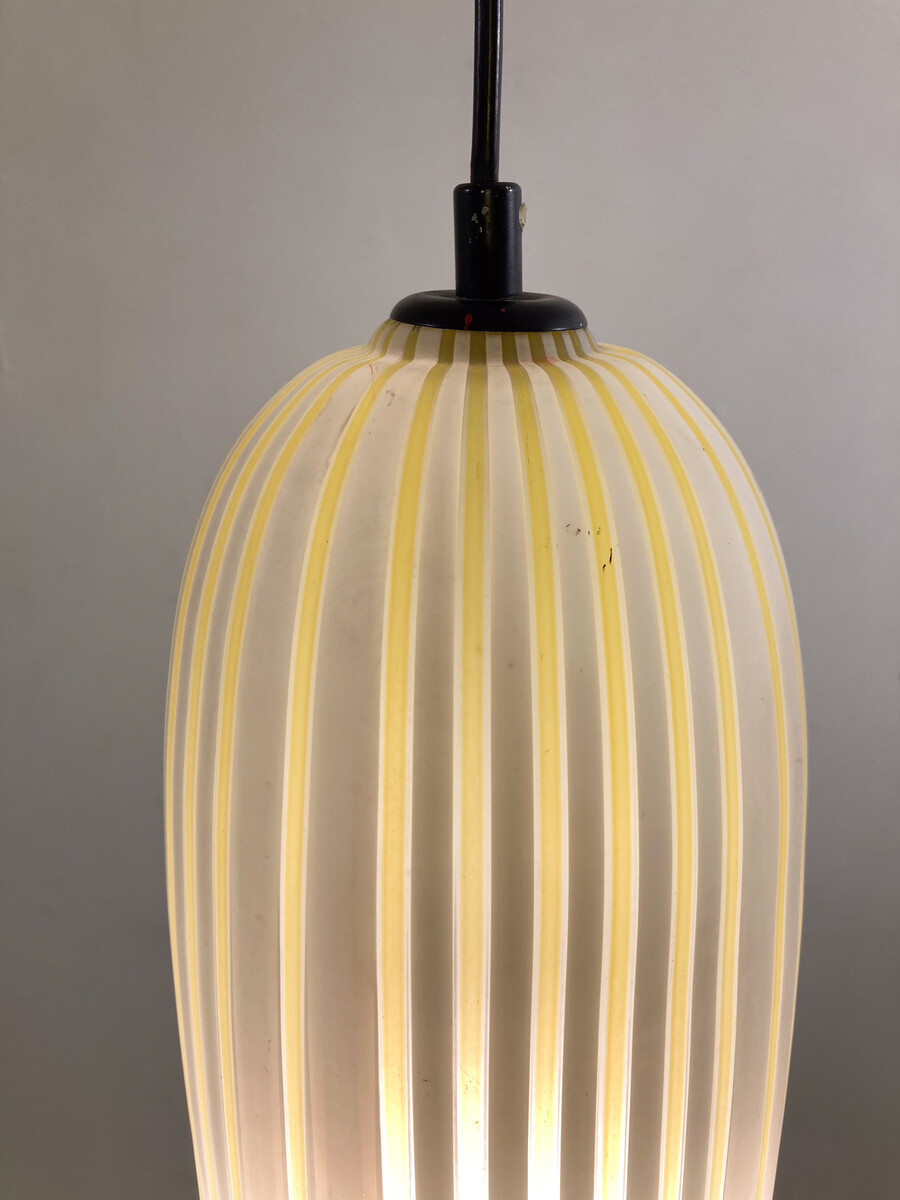 Mid-Century Modern Yellow Glass Suspension, Italy, 1960s