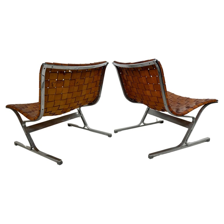 Mid-Century Pair of Lounge Chairs by Ross Littell for ICF, Italy, 1970s