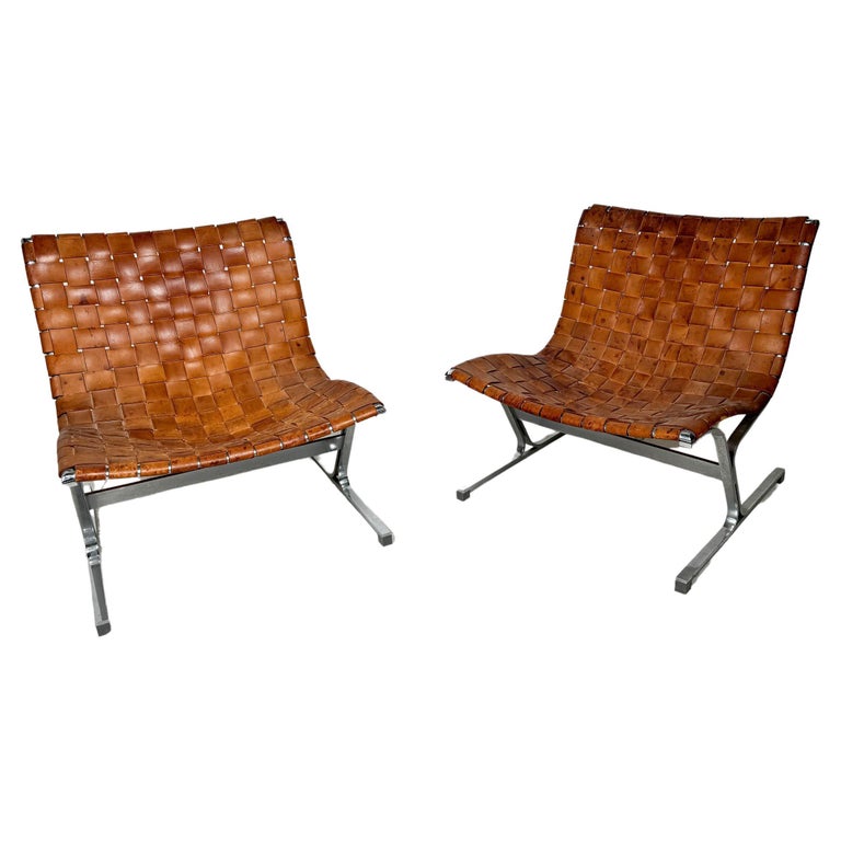 Mid-Century Pair of Lounge Chairs by Ross Littell for ICF, Italy, 1970s
