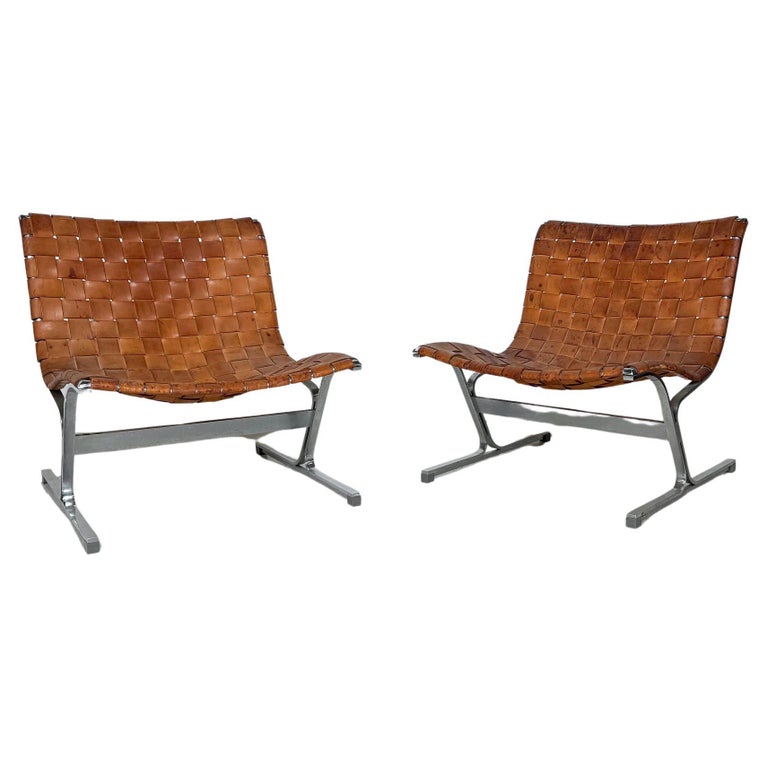 Mid-Century Pair of Lounge Chairs by Ross Littell for ICF, Italy, 1970s