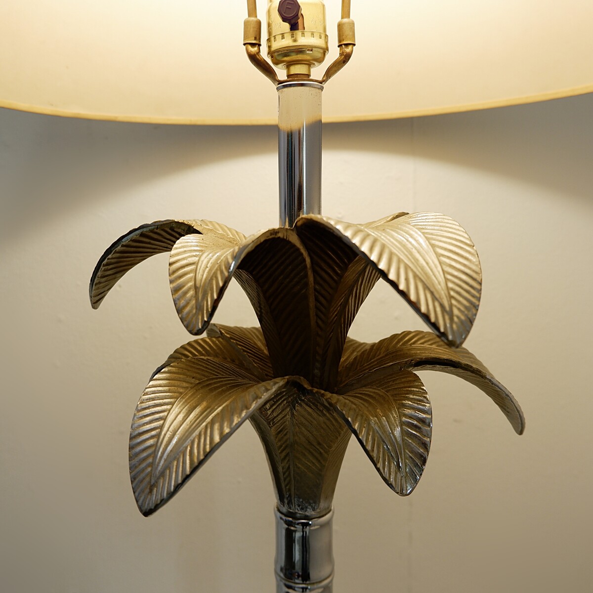 Mid Century Pair Of Palm Tree Table Lamps
