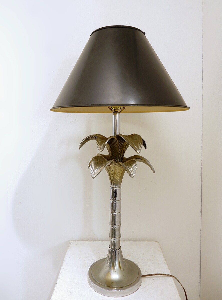 Mid Century Pair Of Palm Tree Table Lamps