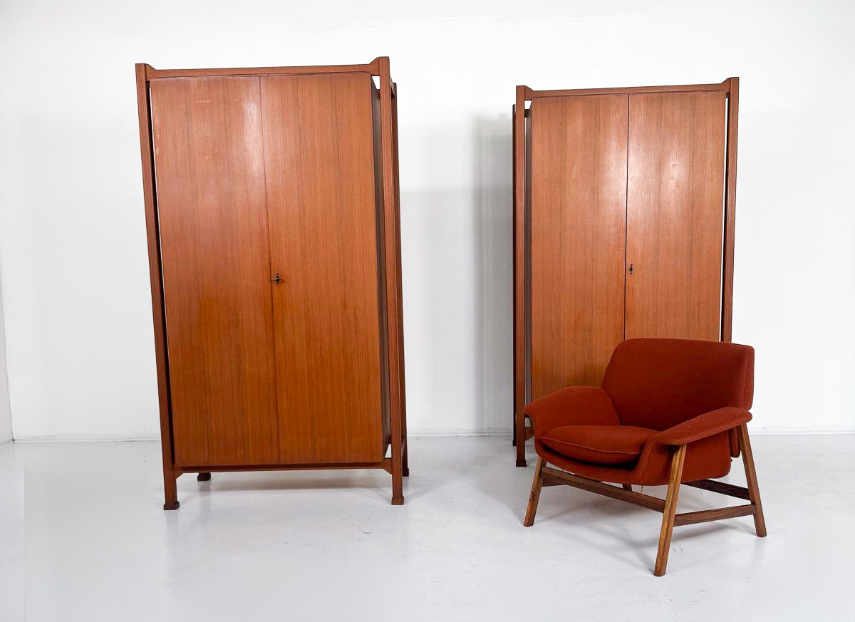 Mid-Century Pair of Wardrobes, Italy, 1960s