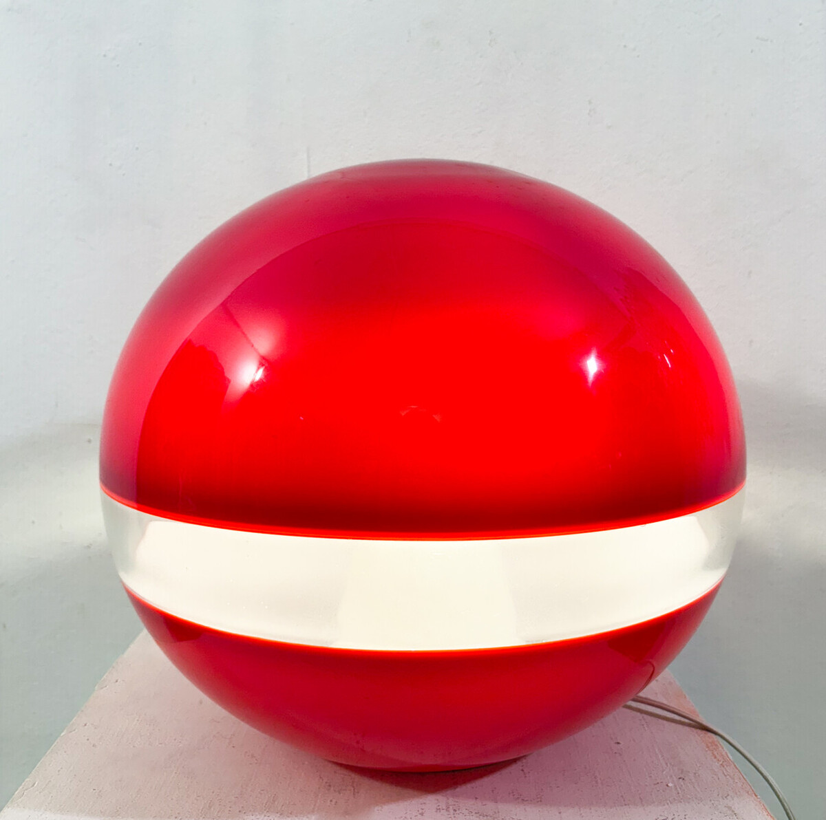Mid-Century Red Table Lamp by Carlo Nason for Mazzega, 1960s